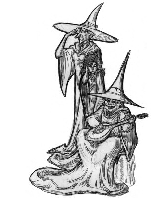 Granny Weatherwax, Magrat and Nanny Ogg